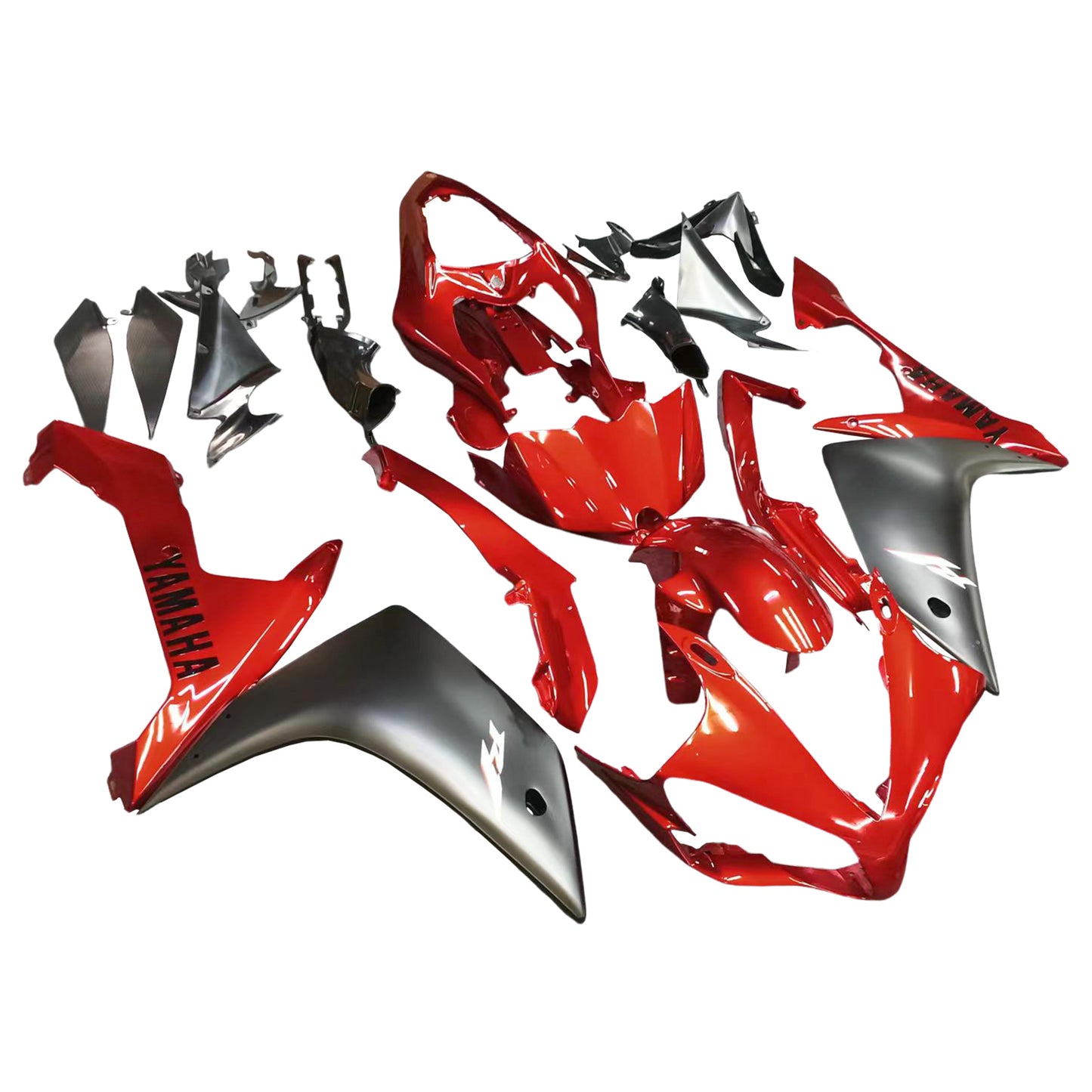 Amotopart 2007-2008 Yamaha R1 Verkleidung Black & Red Kit