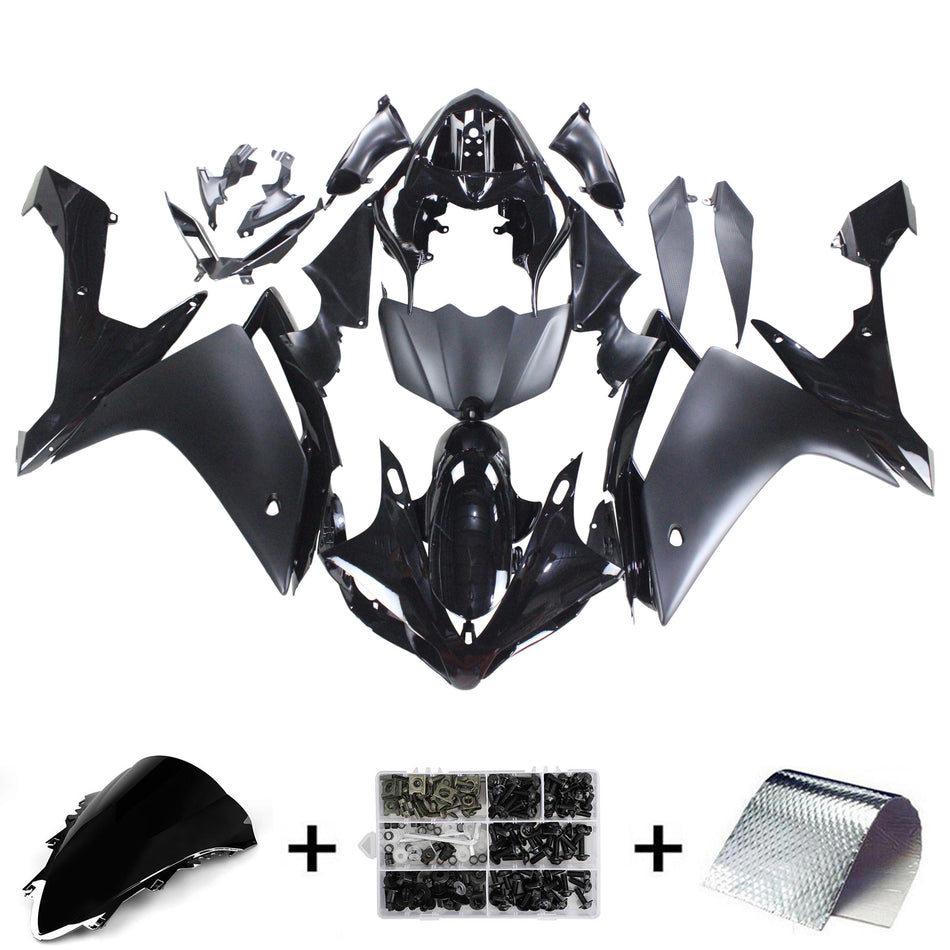 Amotopart Yamaha 2007-2008 YZF 1000 R1 Schwarzverkleidungskit