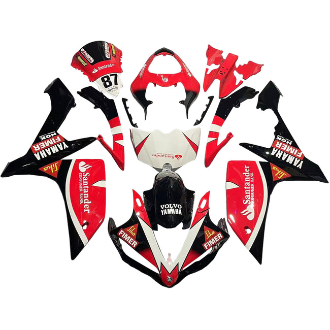 Amotopart Yamaha 2007-2008 YZF 1000 R1 Rote Schwarzverkleidung Kit