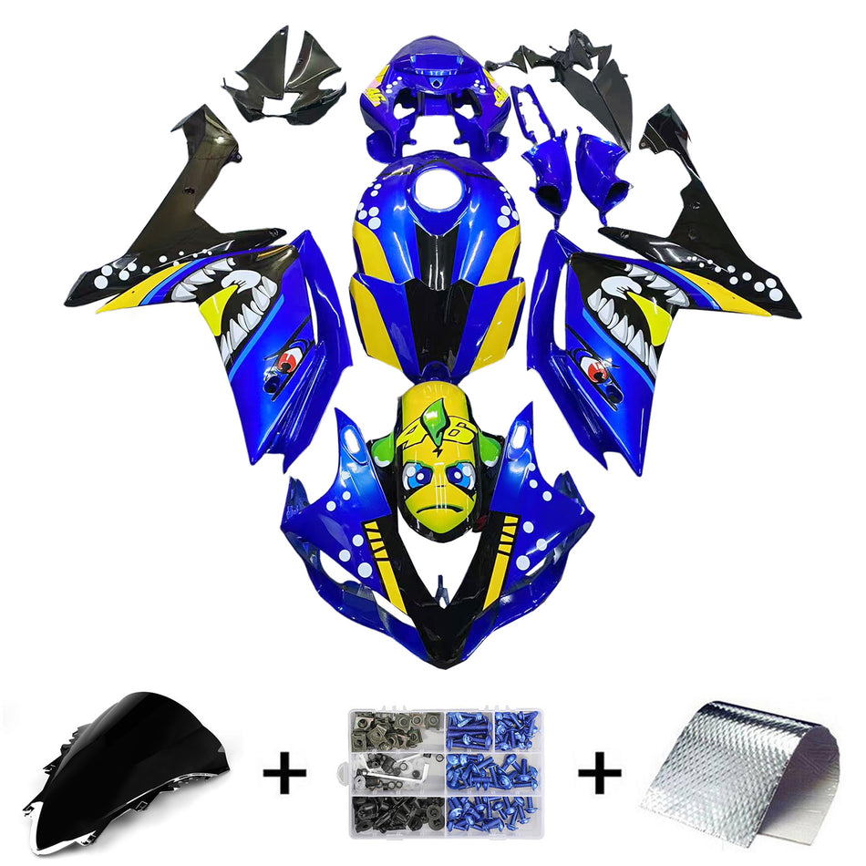 Amotopart Verkleidungsset für Yamaha YZF 1000 R1 2007–2008, Karosserie, Kunststoff, ABS