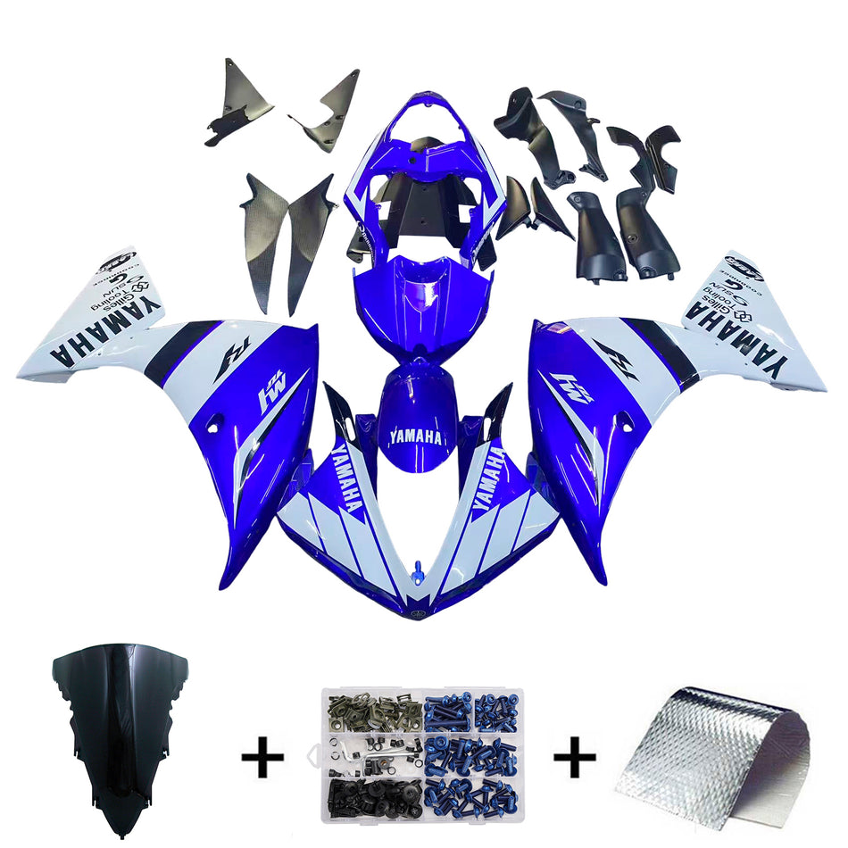 Amotopart 2009-2011 Yamaha R1 Verkleidung Blue & White Kit