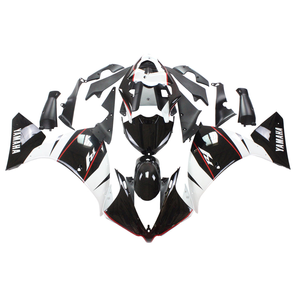 Amotopart Yamaha 2012-2014 YZF 1000 R1 Kit de carénage noir et blanc