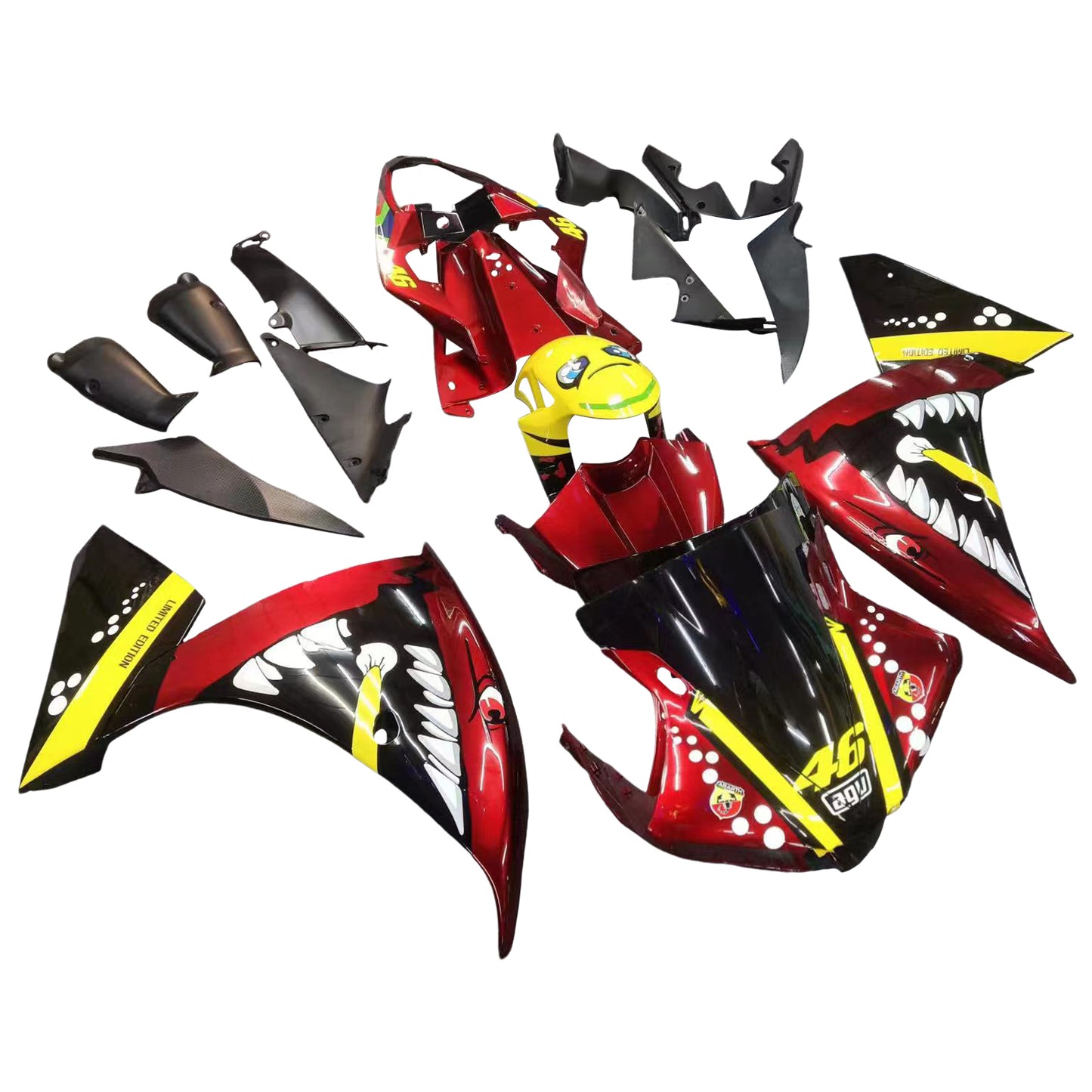 Amotopart Yamaha 2012-2014 YZF 1000 R1 Red Yellowverreichte Kit