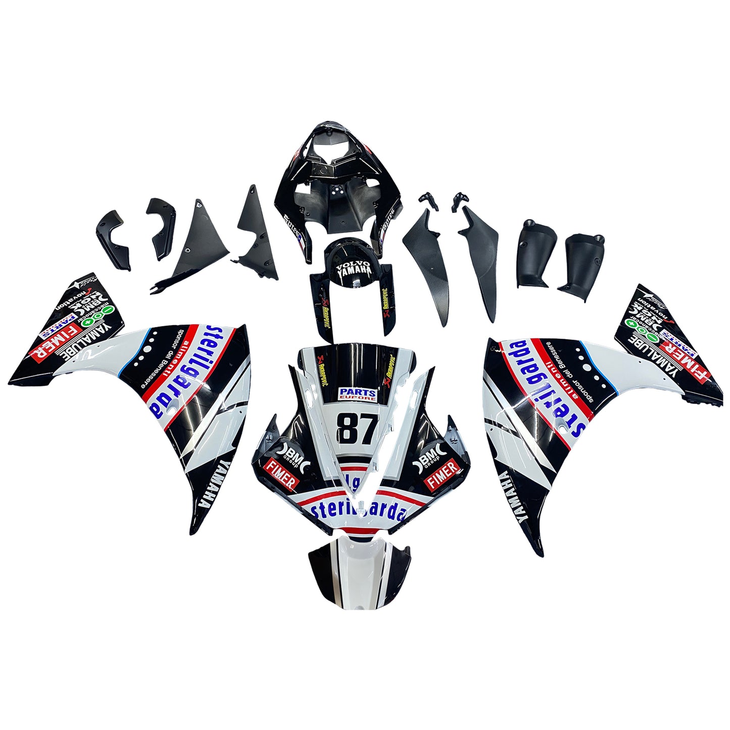 Amotopart Yamaha 2012-2014 YZF 1000 R1 Schwarzverkleidungskit