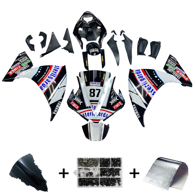 Amotopart Yamaha 2012-2014 YZF 1000 R1 Schwarzverkleidungskit