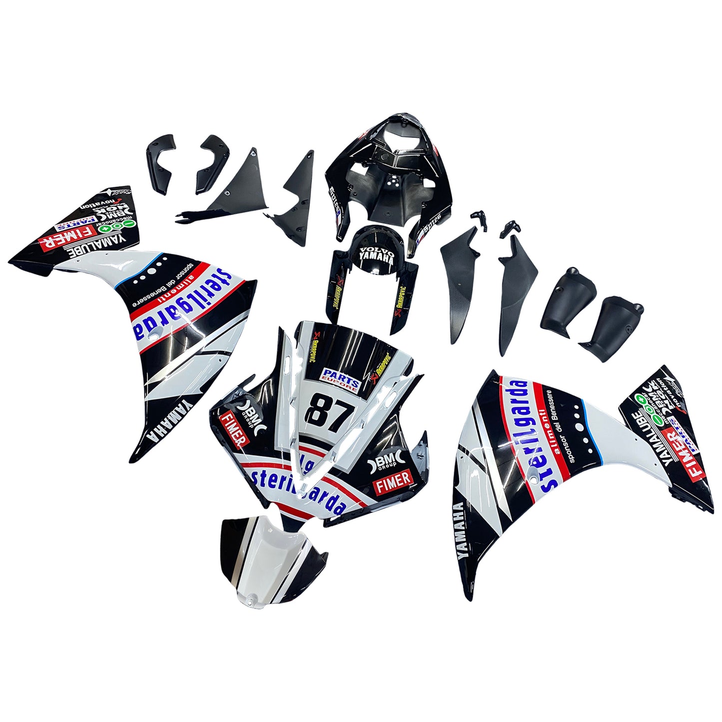 Amotopart Yamaha 2012-2014 YZF 1000 R1 Schwarzverkleidungskit