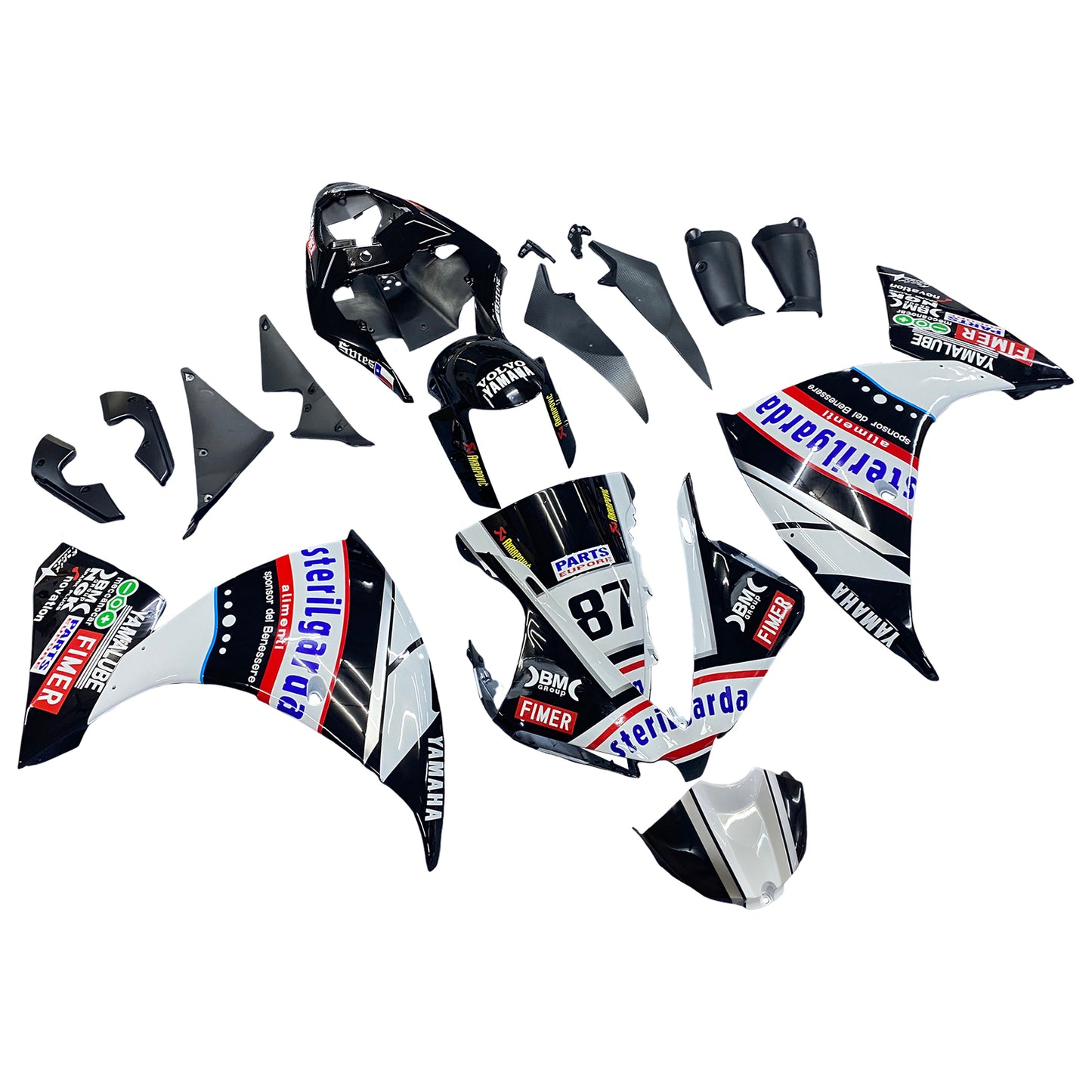 Amotopart Yamaha 2012-2014 YZF 1000 R1 Schwarzverkleidungskit