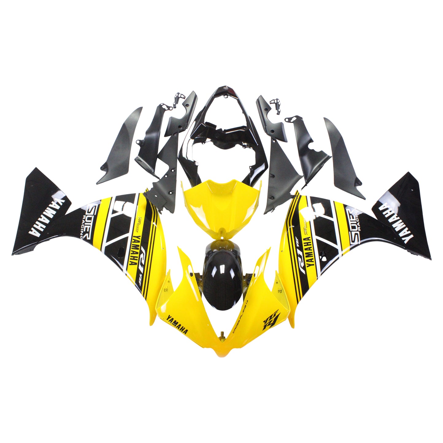 Amotopart Yamaha 2012-2014 YZF 1000 R1 Yellow Black Dehnung Kit