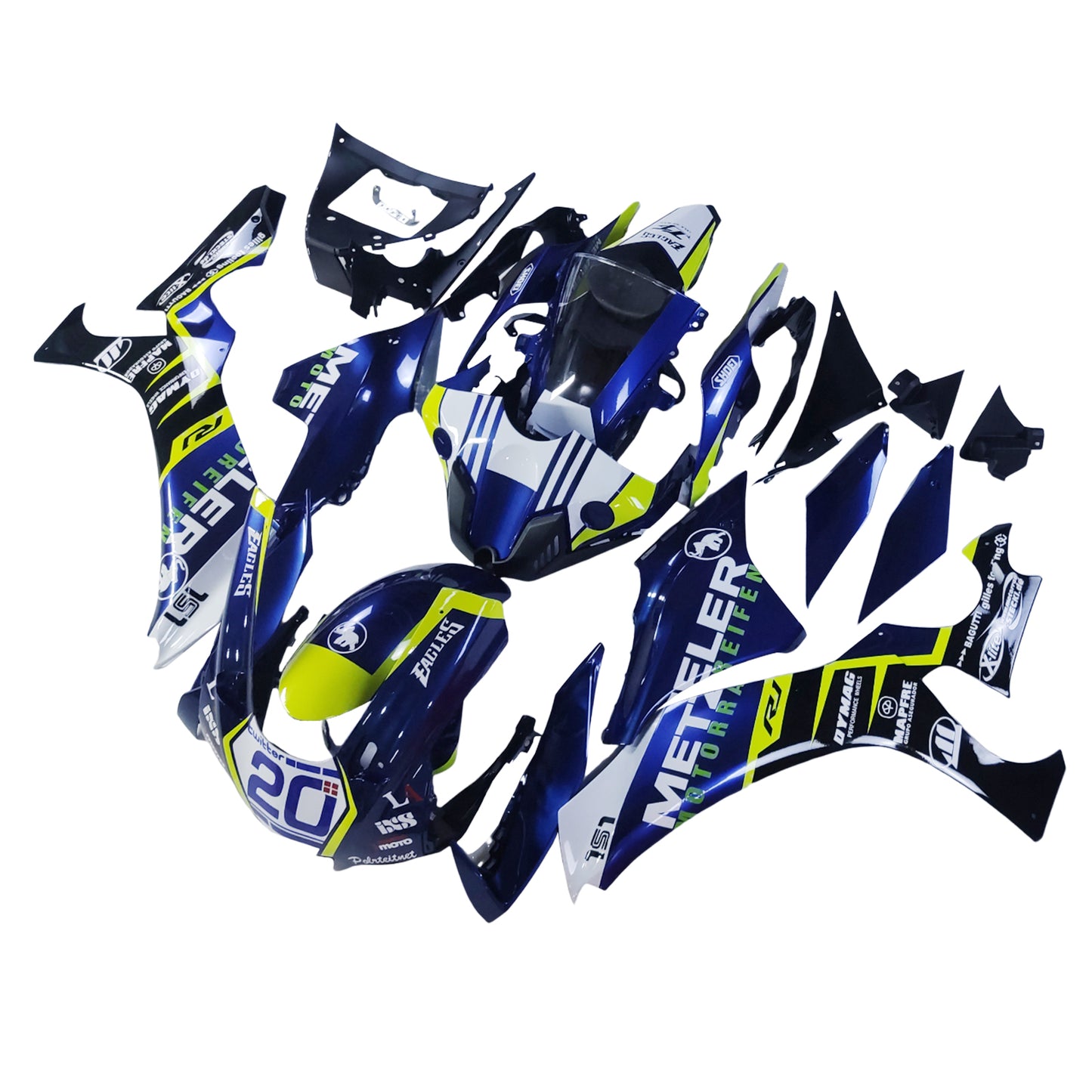 Amotopart Verkleidungsset für Yamaha YZF 1000 R1 2015–2019, Karosserie, Kunststoff, ABS