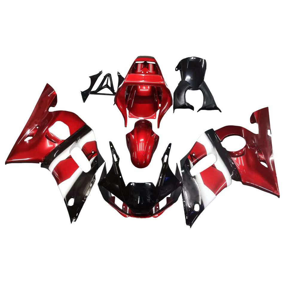 Amotopart Yamaha 1998-2002 YZF 600 R6 rot mit schwarzer wei?er Verkleidung Kit