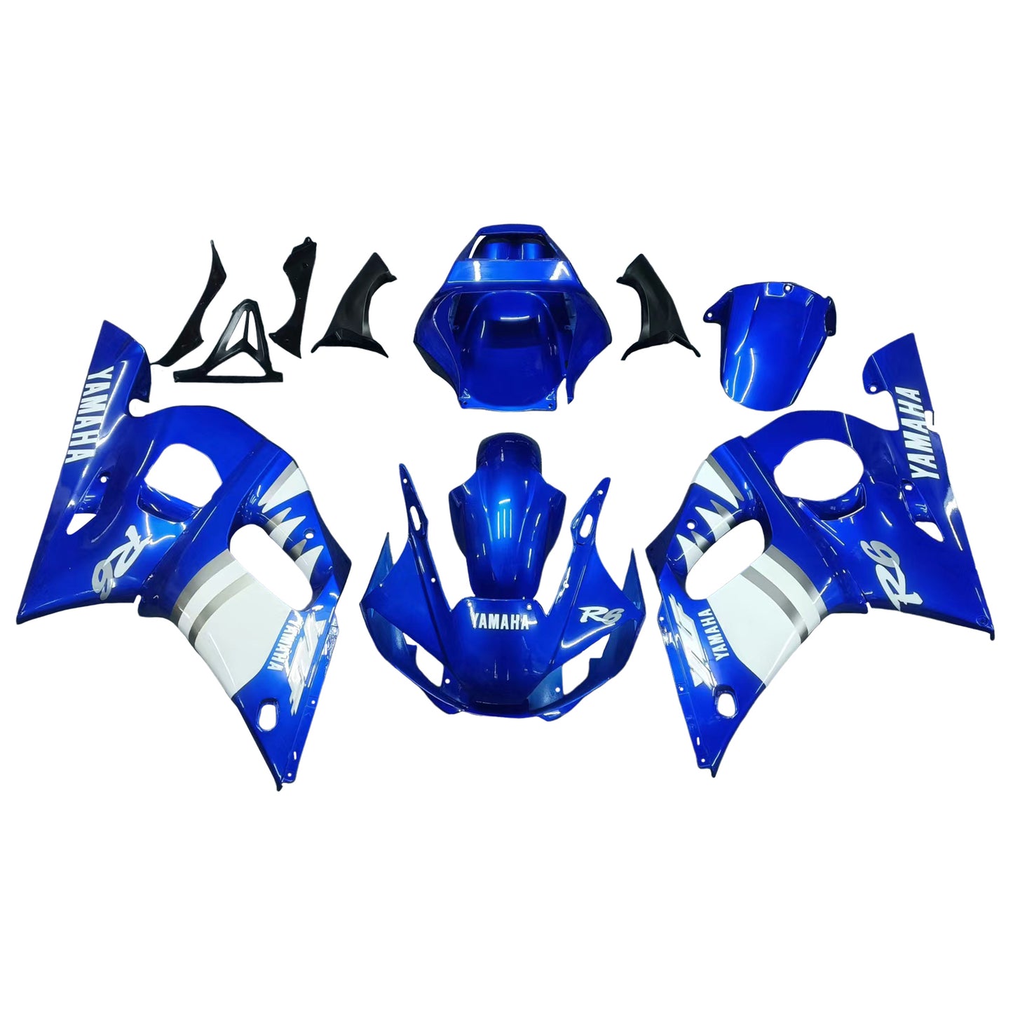 Amotopart Yamaha 1998-2002 YZF 600 R6 Blue Mix White Fairing Kit