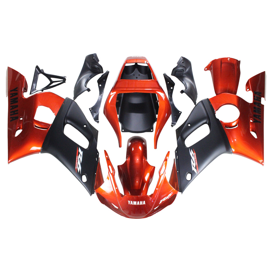 Amotopart Yamaha 1998-2002 YZF 600 R6 Kit Carénage Orange Noir