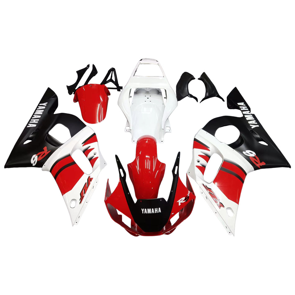Amotopart Yamaha 1998-2002 YZF 600 R6 Kit de carénage Rouge Noir Blanc