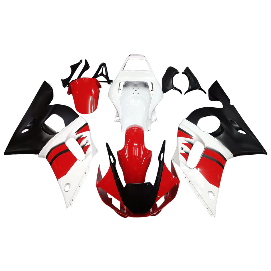 Amotopart Yamaha 1998-2002 YZF 600 R6 Kit de carénage Rouge Noir Blanc