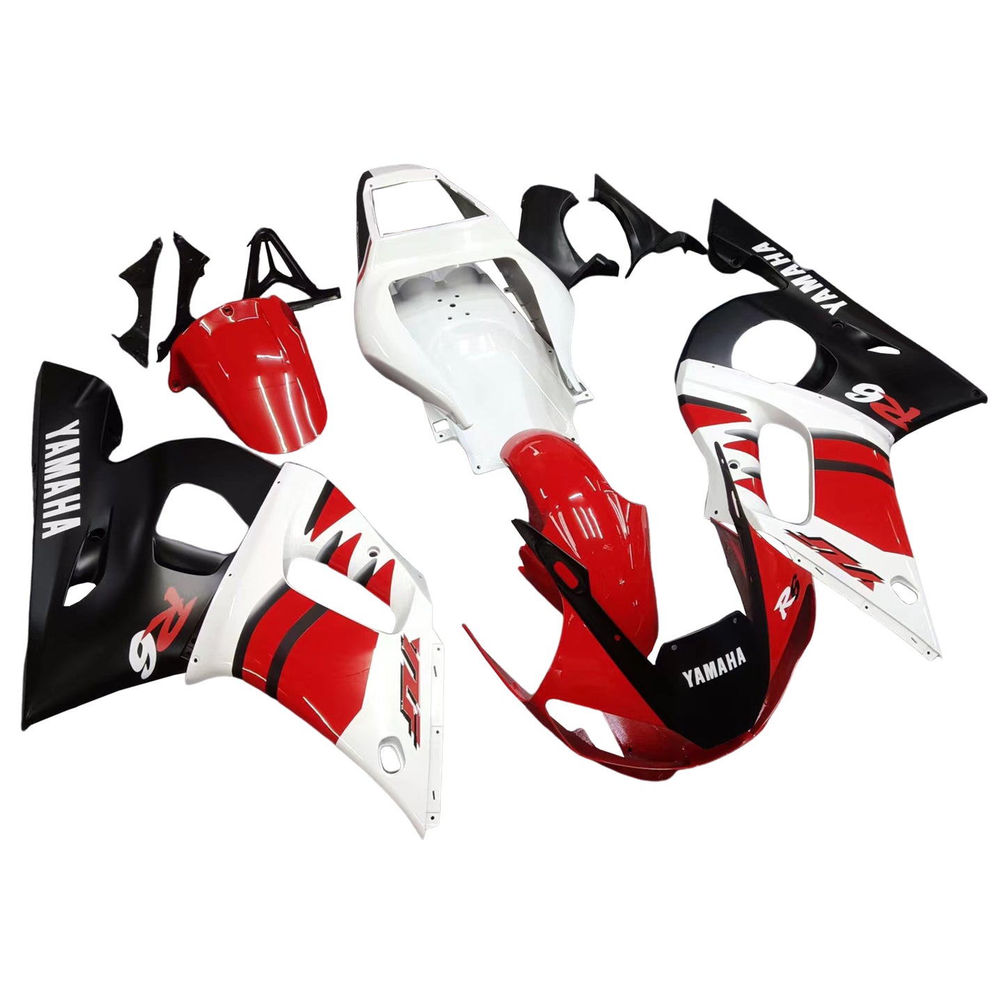 Amotopart Yamaha 1998-2002 YZF 600 R6 Red Black White Fairing Kit