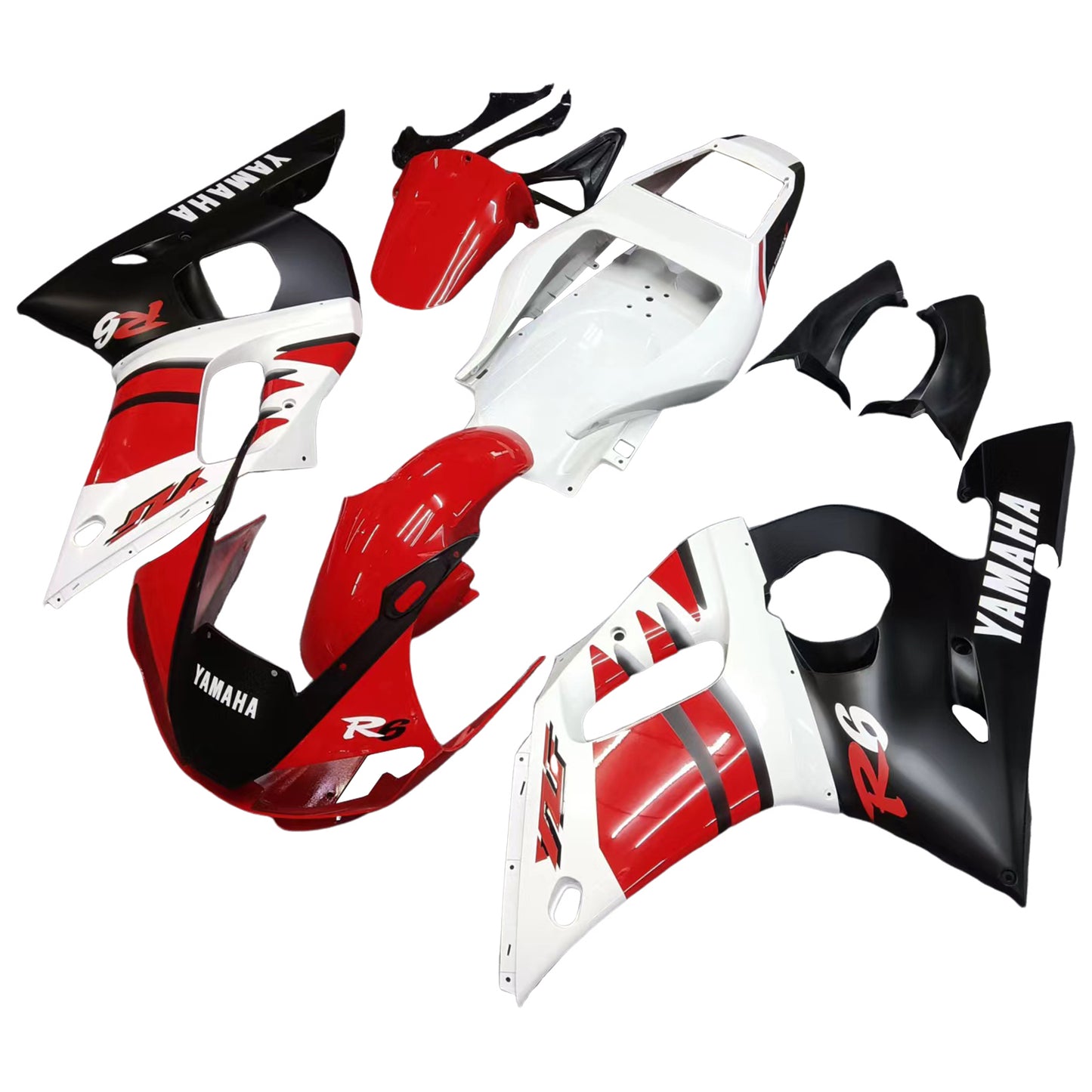 Amotopart Yamaha 1998-2002 YZF 600 R6 Red Black White Fairing Kit