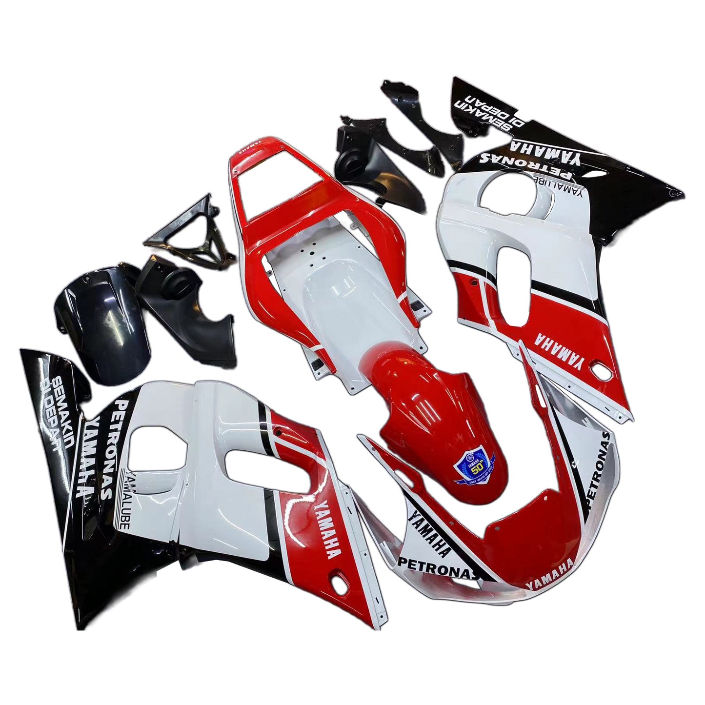 Amotopart Yamaha 1998-2002 YZF 600 R6 White Black Red Fearing Kit