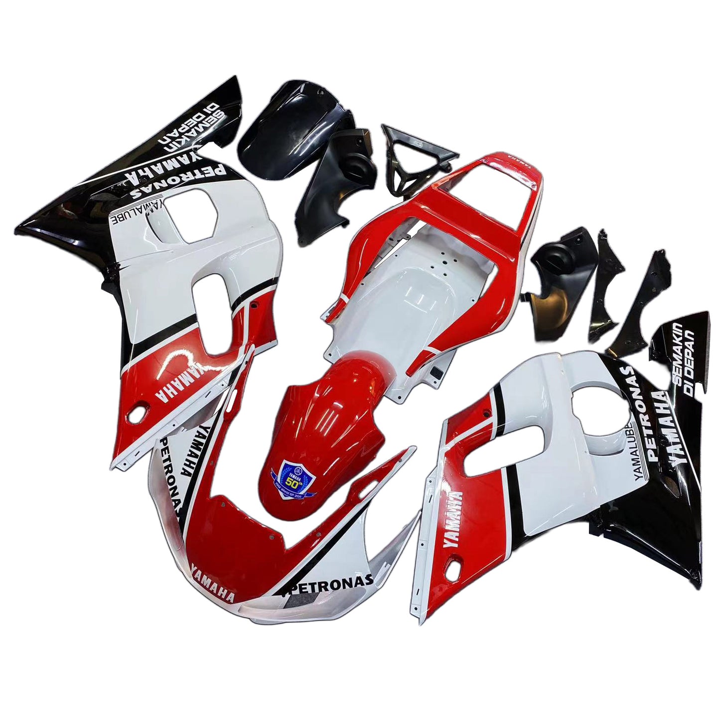 Amotopart Yamaha 1998-2002 YZF 600 R6 White Black Red Fearing Kit