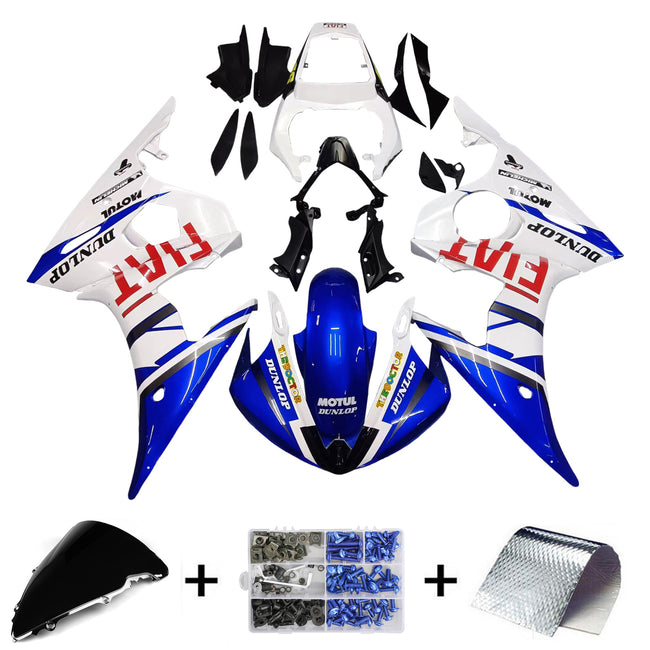 Amotopart 2003-2004 Yamaha R6 & 2006-2009 YZF R6S Verkleidung wei?es Multi-Farb-Kit