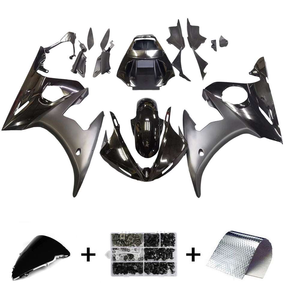 Amotopart 2003-2004 Yamaha R6 &amp; 2006-2009 YZF R6S Kit de carénage noir mat