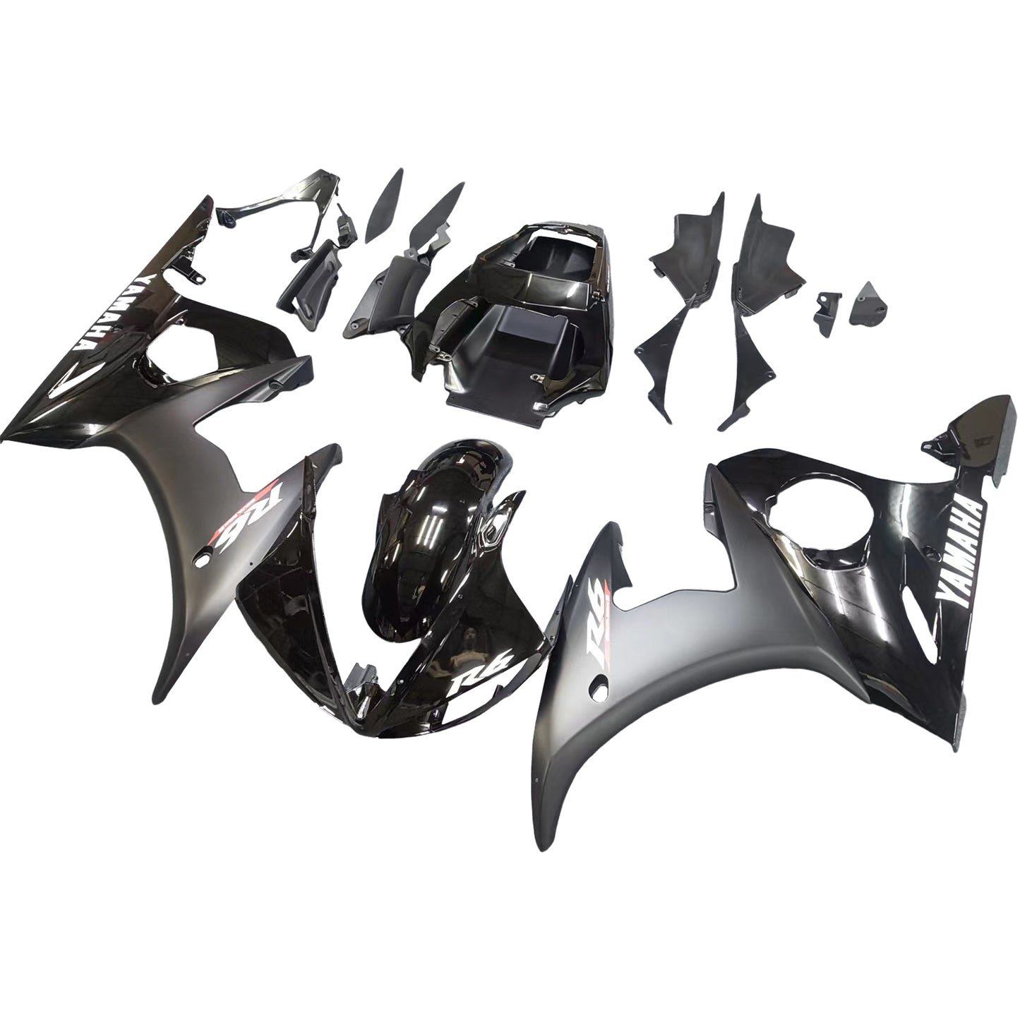 Amotopart 2003-2004 Yamaha R6 & 2006-2009 YZF R6S Verkleidung Matt Black Kit