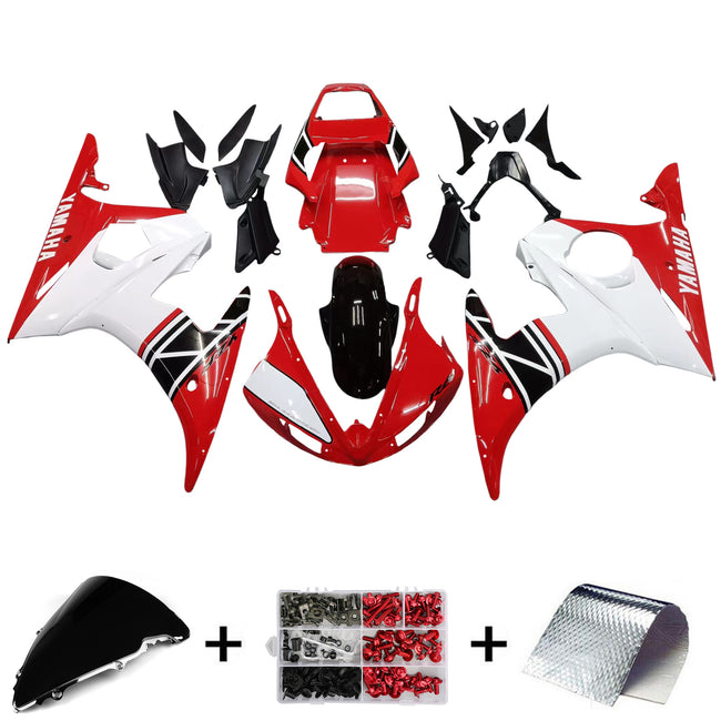 Amotopart 2003-2004 Yamaha R6 & 2006-2009 YZF R6S Verkleidung White & Black Kit