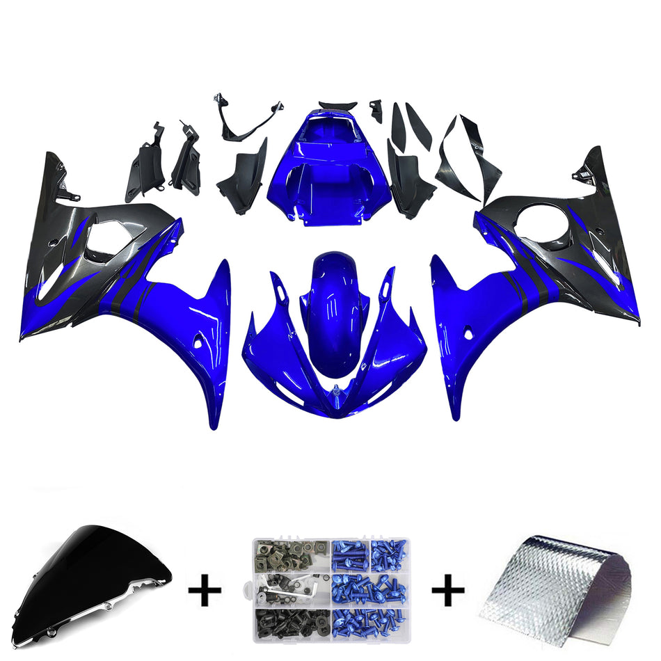 Amotopart 2003-2004 Yamaha R6 & 2006-2009 YZF R6S Verkleidung G-Blue Kit