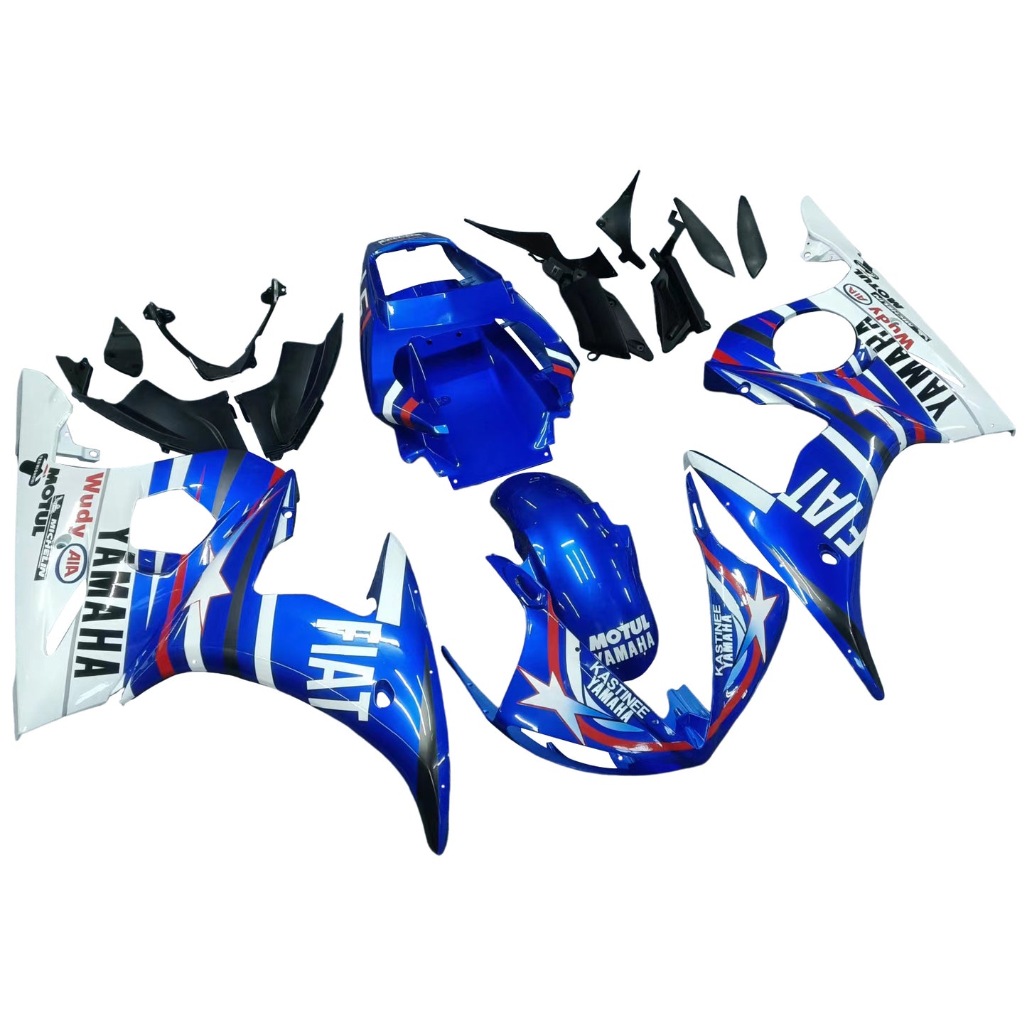 Amotopart 2003-2004 Yamaha R6 & 2006-2009 YZF R6S Verkleidung Multi Blue Kit