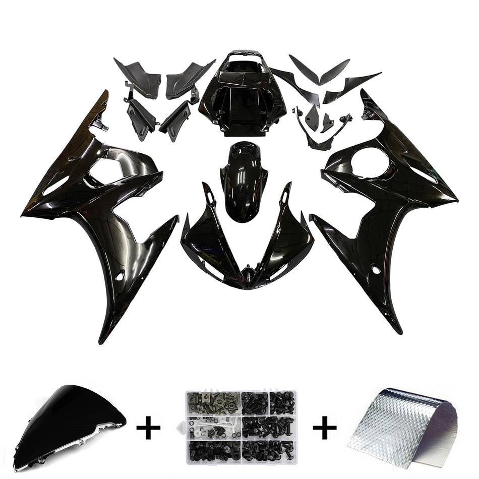 Amotopart 2003-2004 Yamaha R6 & 2006-2009 YZF R6S Verkleidung G-Black Kit