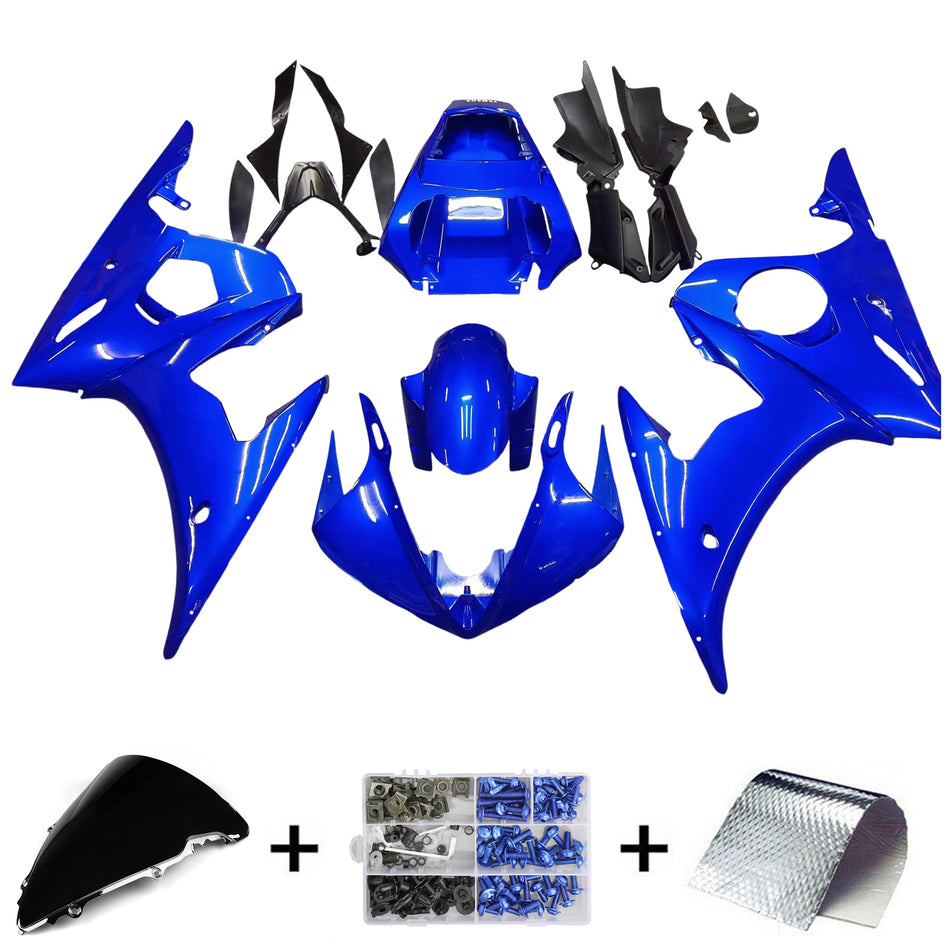 Amotopart 2003-2004 Yamaha R6 & 2006-2009 YZF R6S Verkleidung Blue Kit
