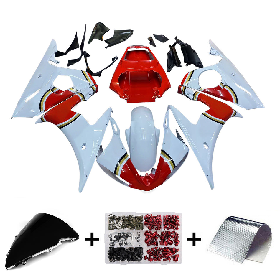 Amotopart 2003-2004 Yamaha R6 & 2006-2009 YZF R6S Verkleidung Rot-Wei?-Farbkit