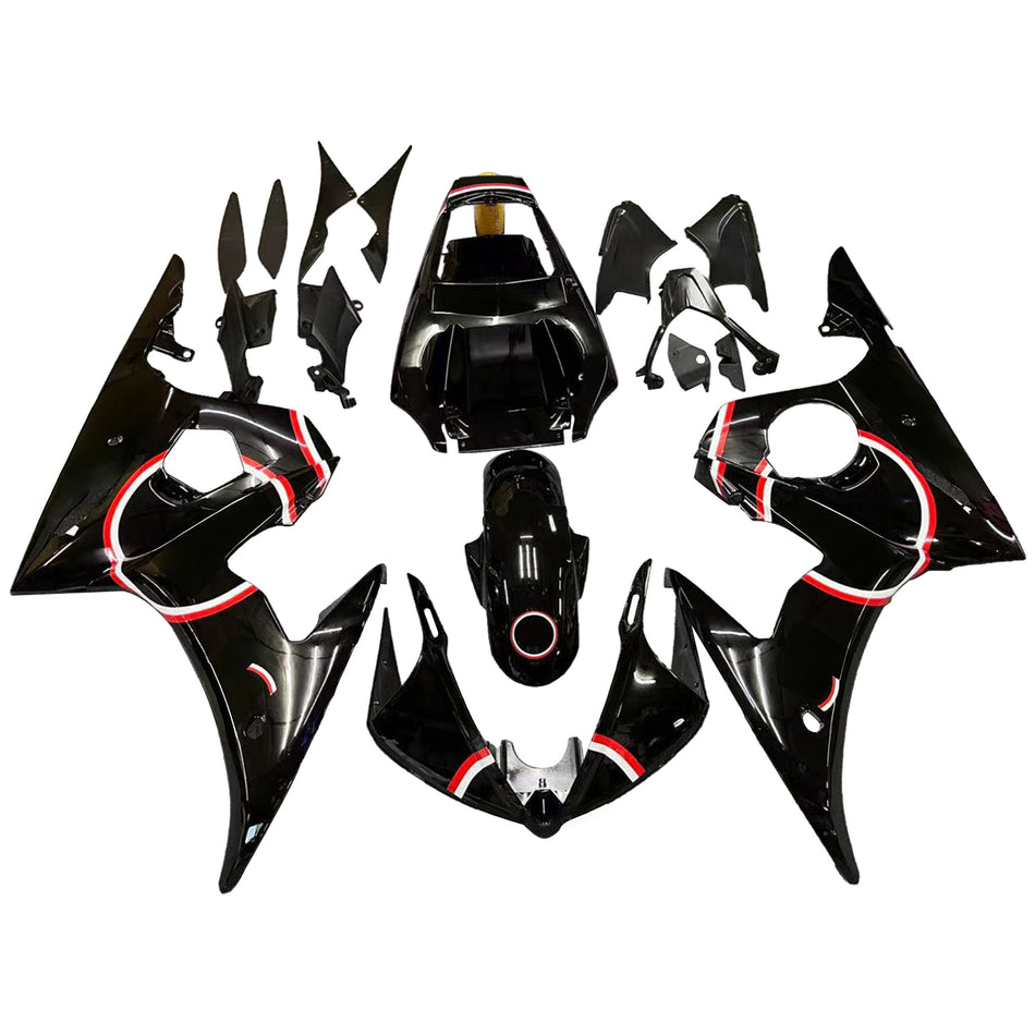 Amotopart Yamaha 2003-2004 YZF 600 R6 & 2006-2009 YZF R6S Schwarzverkleidungskit
