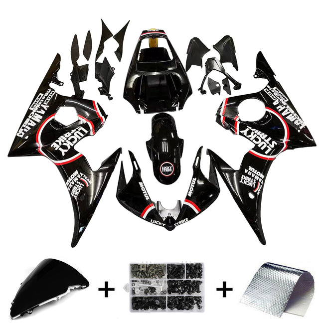 Amotopart Yamaha 2003-2004 YZF 600 R6 & 2006-2009 YZF R6S Schwarzverkleidungskit