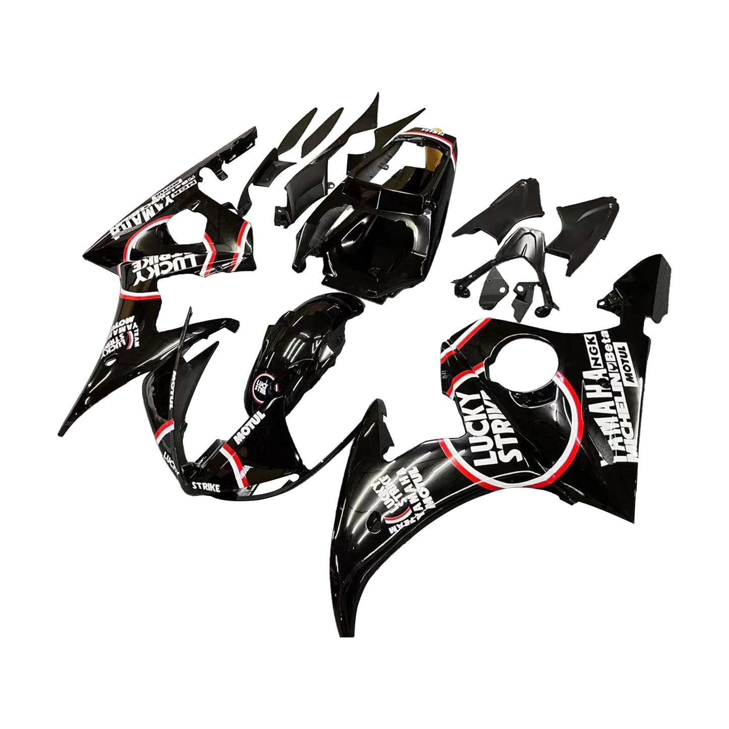 Amotopart Yamaha 2003-2004 YZF 600 R6 & 2006-2009 YZF R6S Schwarzverkleidungskit