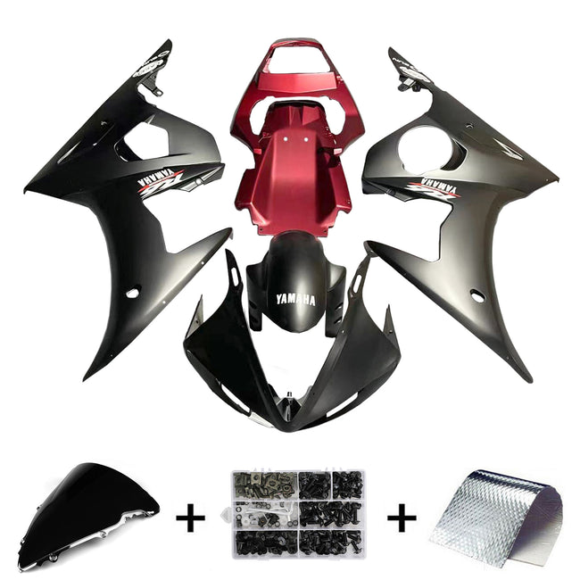 Amotopart Yamaha 2003-2004 YZF 600 R6 & 2006-2009 YZF R6S Schwarzes Rotverkleidungskit