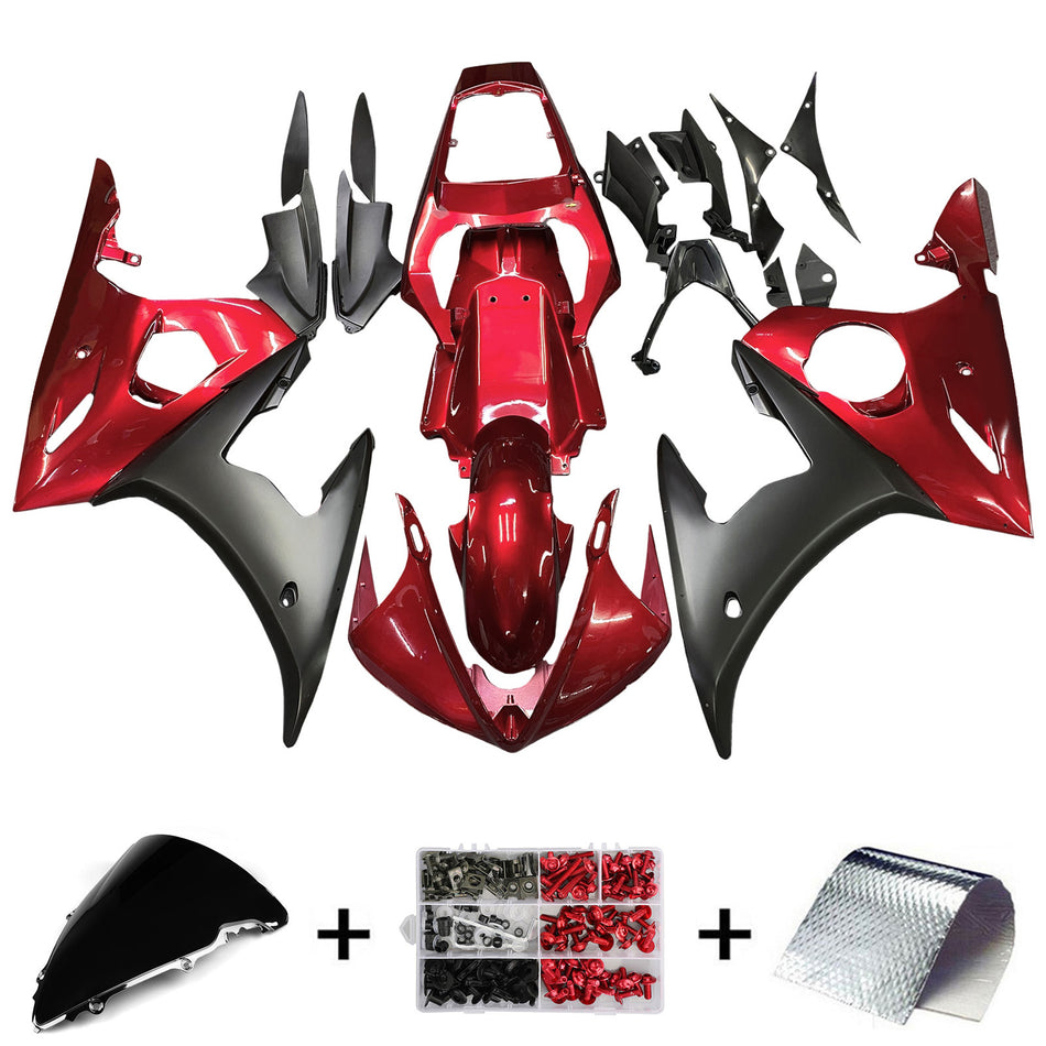 Injektionsverkaufskit Karosserie Kunststoff ABS fit für Yamaha 2003-2004 YZF 600 R6 & 2006-2009 YZF R6S #127