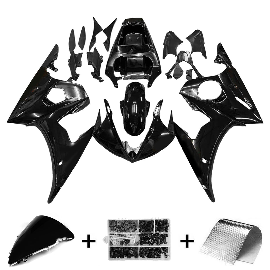 Amotopart Yamaha 2003-2004 YZF 600 R6 & 2006-2009 YZF R6S Schwarzverkleidungskit