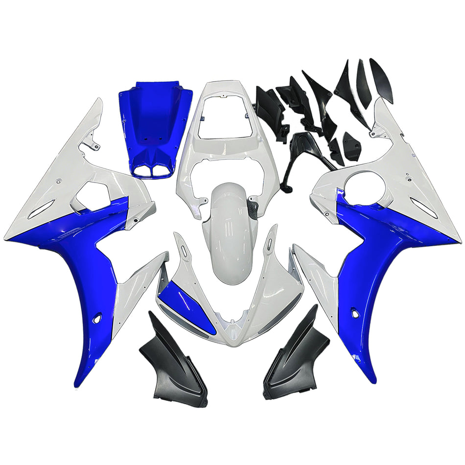 Amotopart Yamaha 2003-2004 YZF 600 R6 & 2006-2009 YZF R6S Blue White Fairing Kit