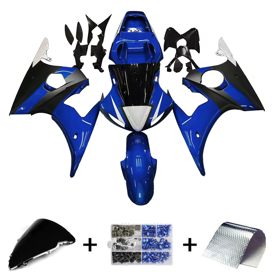 Amotopart Yamaha 2003-2004 YZF 600 R6 &amp; 2006-2009 YZF R6S Kit de carénage bleu