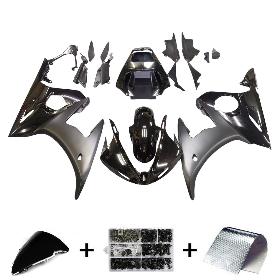 Amotopart 2005 Yamaha R6 Verkleidung Matt Black Kit