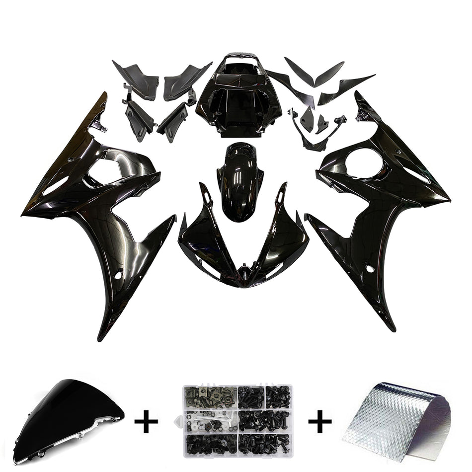 Amotopart 2005 Yamaha R6 Verkleidung G-Black Kit