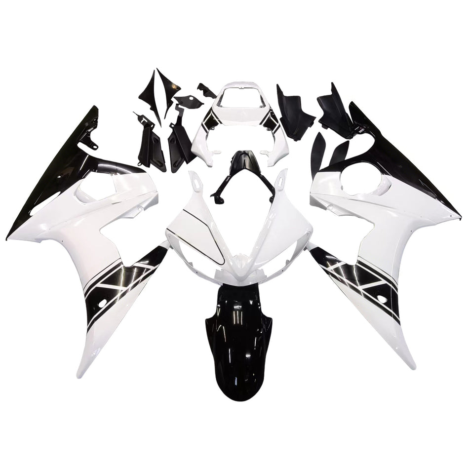 Amotopart 2005 Yamaha R6 Verkleidung White & Black Kit