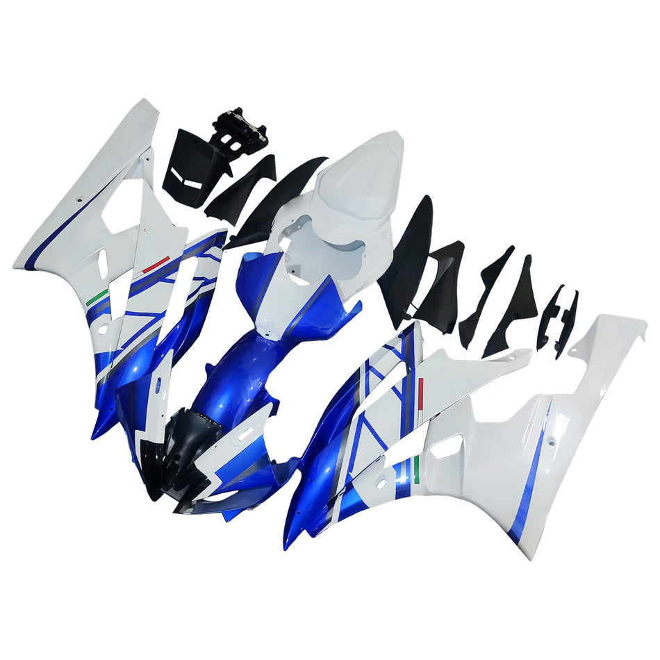 Amotopart Verkleidung Yamaha YZF-R6 2006-2007 Verkleidung wei? Blau Nr. 46 Fiat Abzugskit