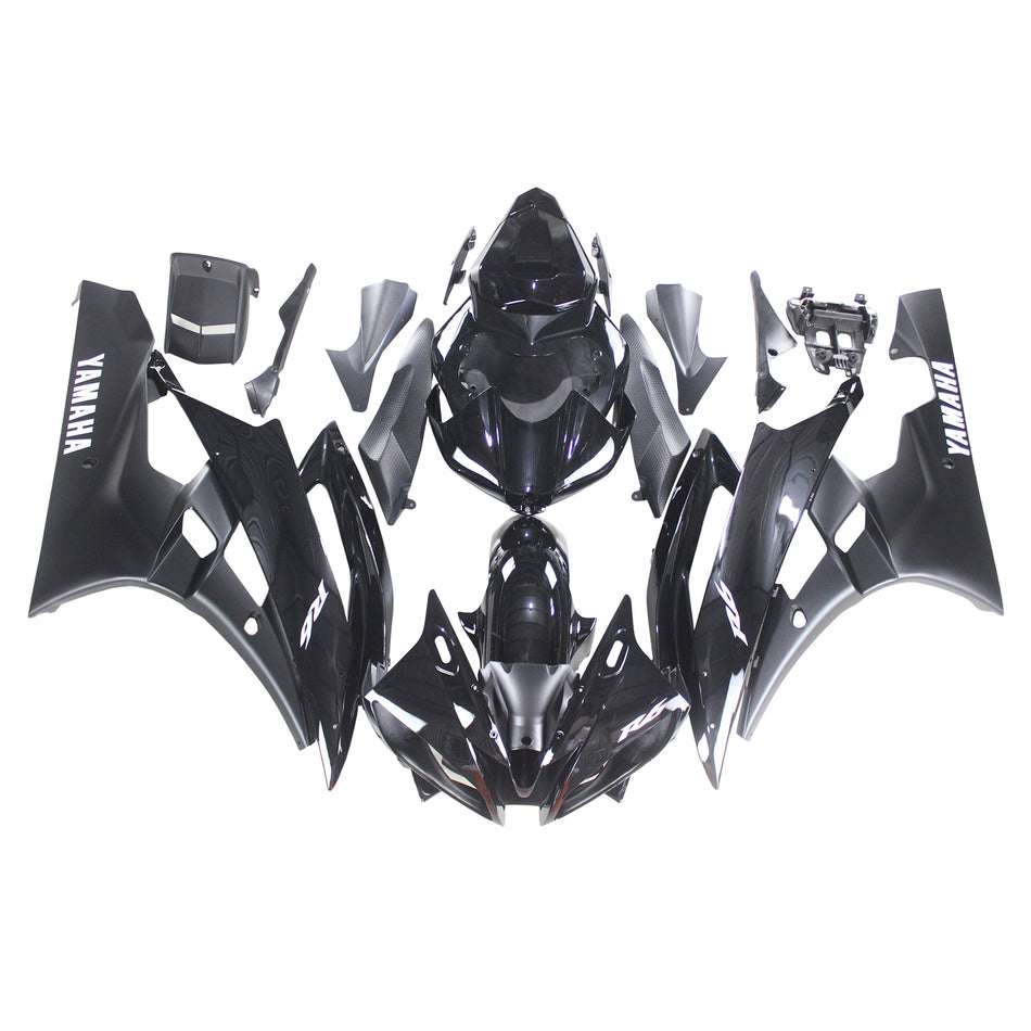 Amotopart Yamaha 2006-2007 YZF 600 R6 Kit de peur tout noir