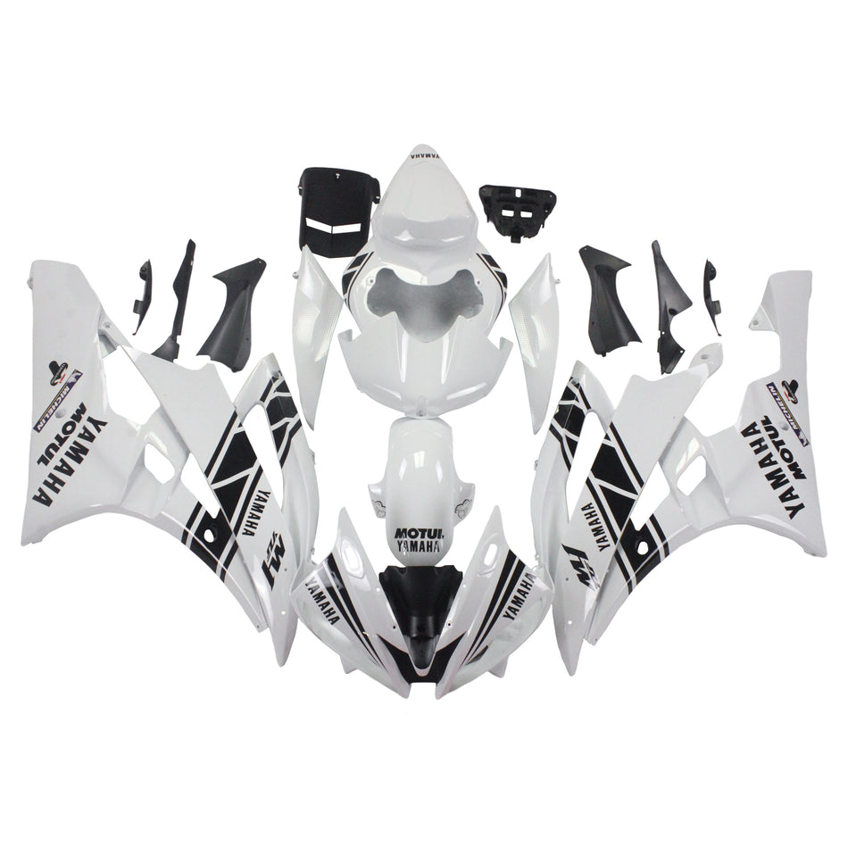 Amotopart Yamaha 2006-2007 YZF 600 R6 Kit de carénage blanc