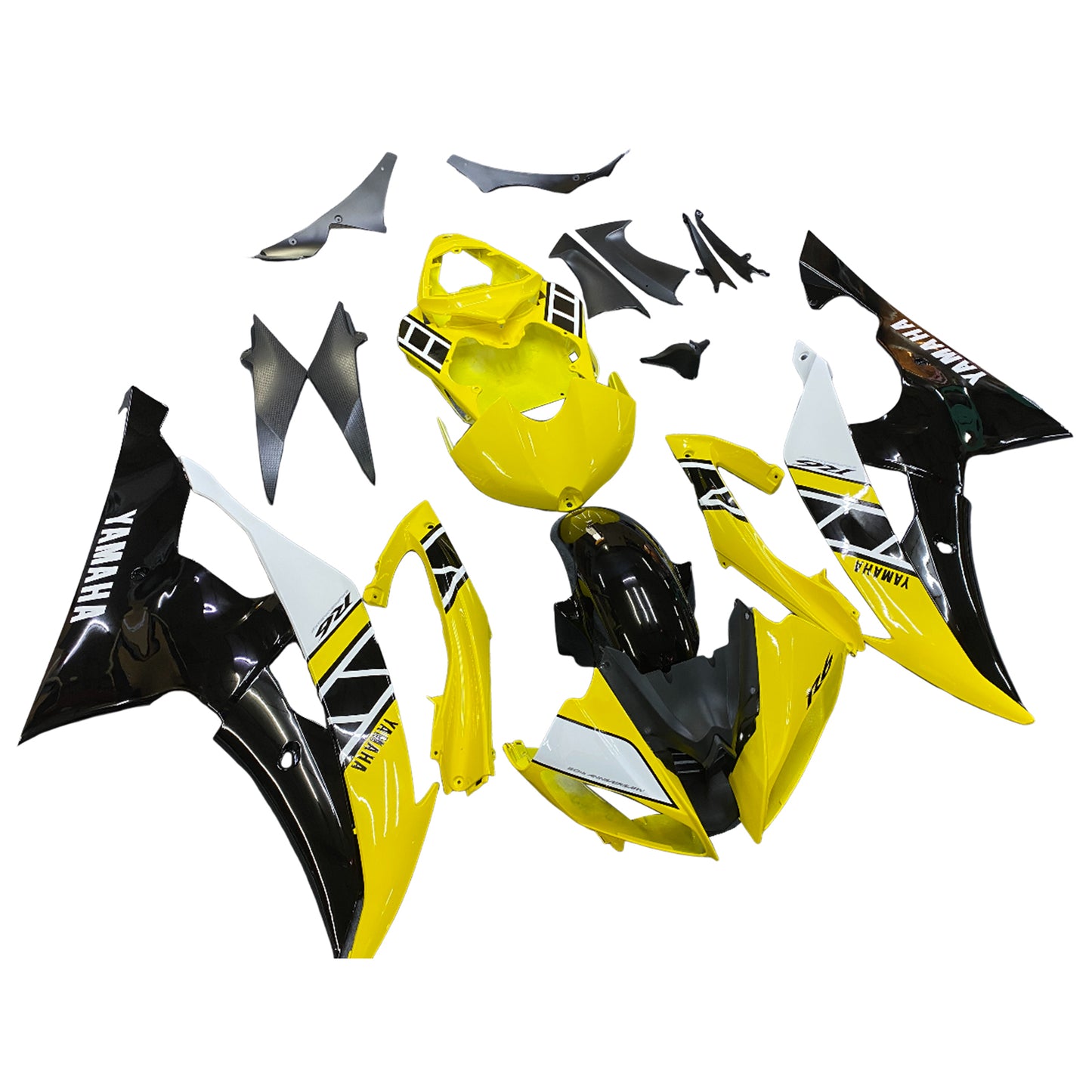 Amotopart Yamaha 2008-2016 YZF 600 R6 Yellow Black Fearing Kit