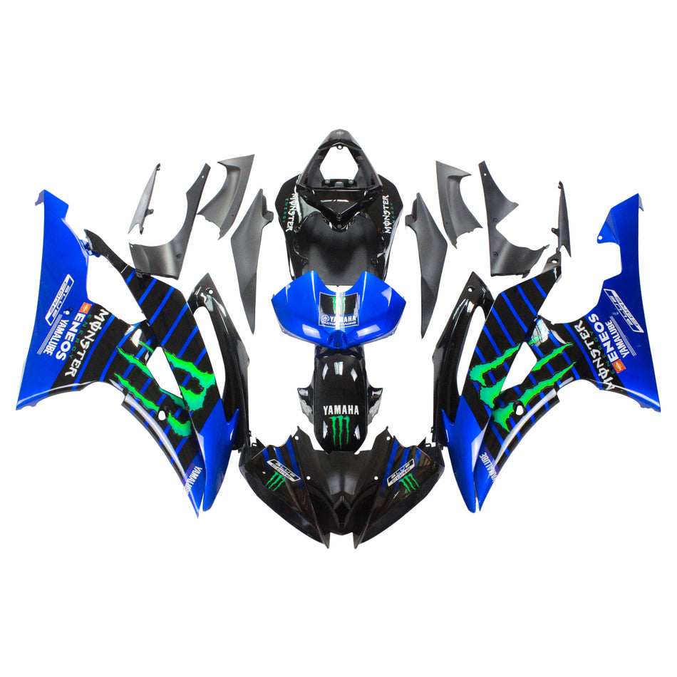 Amotopart Yamaha 2008-2016 YZF 600 R6 Kit de carénage bleu