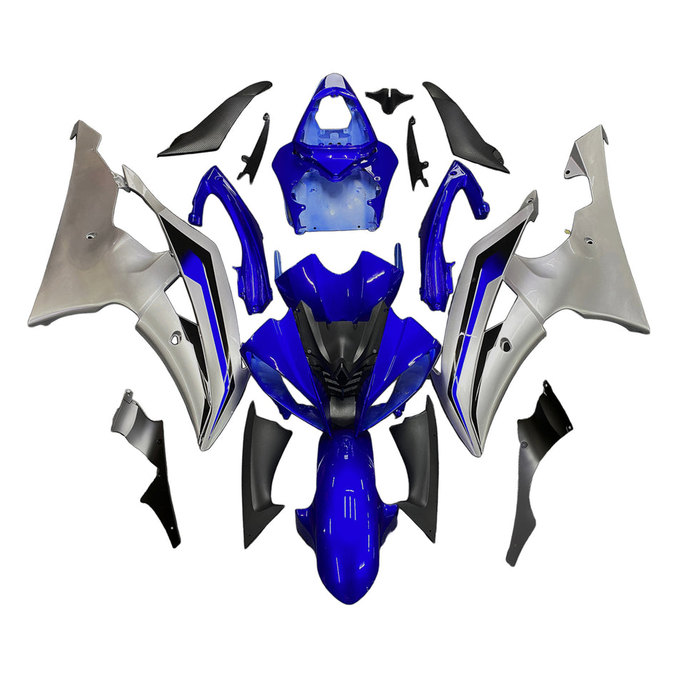Amotopart Yamaha 2008-2016 YZF 600 R6 Blue Sliver Abzugskit