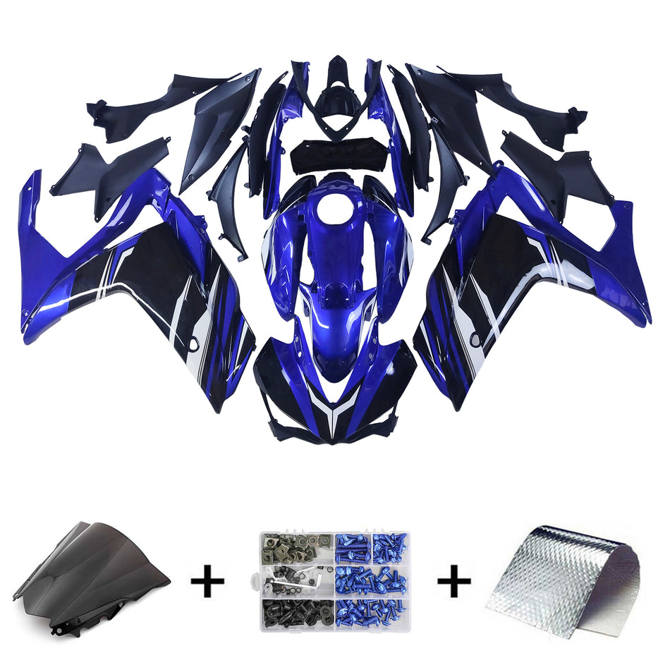 Amotopart-Verkaufskit Yamaha 2014-2018 YZF R3 & 2015-2017 YZF R25 Schwarzblau Klauenverkleidungskit