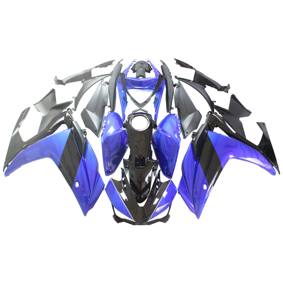 Kit de vente Amotopart Yamaha 2014-2018 YZF R3 &amp; 2015-2017 YZF R25 Kit de carénage noir bleu